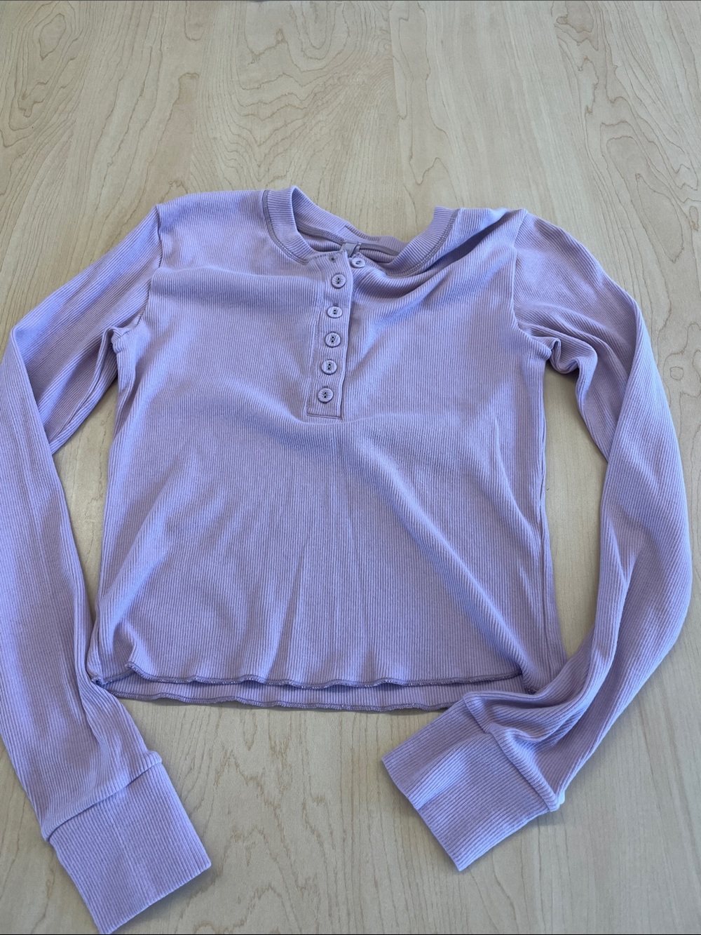 SKIMS ~ Soft Lounge SUGAR PLUM Ribbed Henley Long Sleeve Top